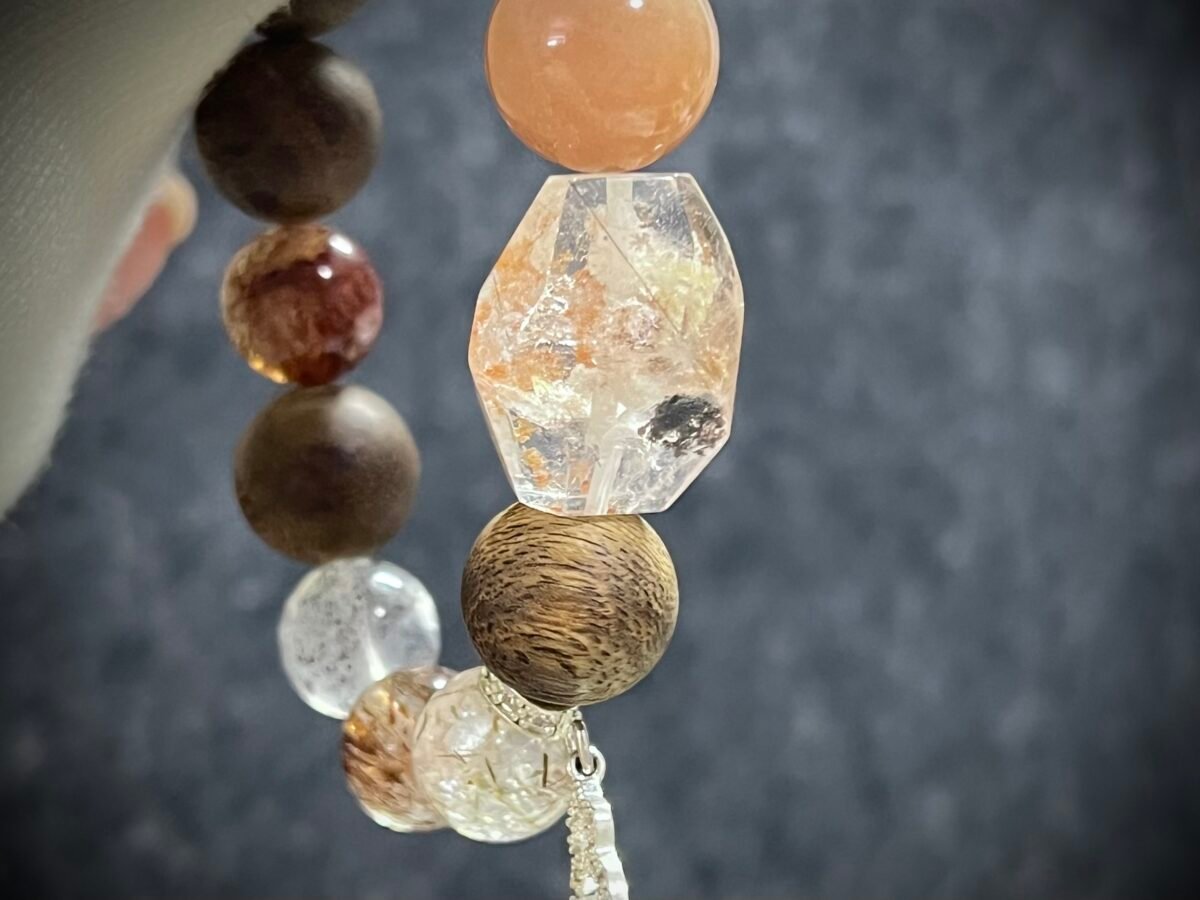 Agarwood and Rutilated Quartz Bracelet
