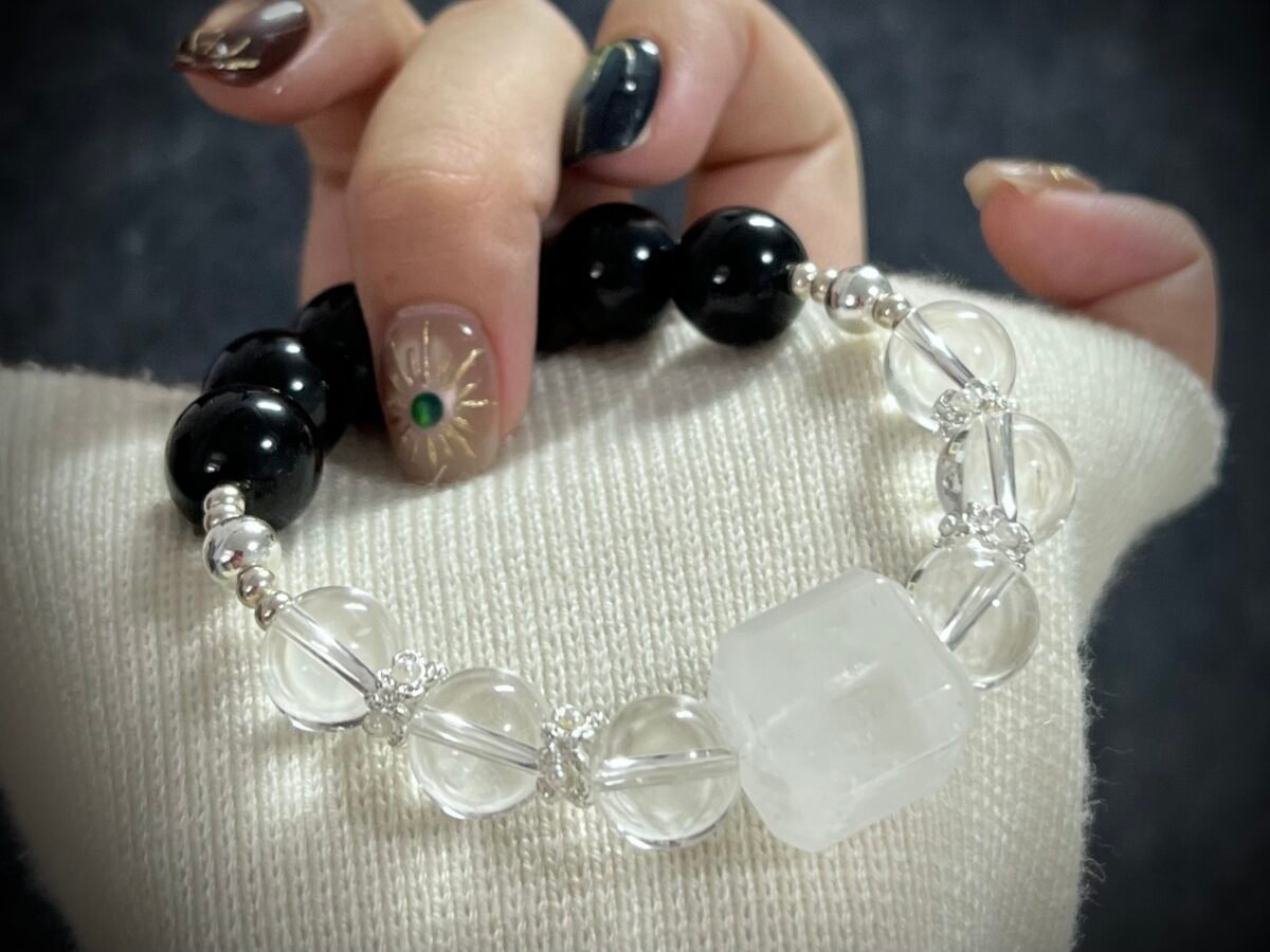 Obsidian and Clear Quartz for the Rat Zodiac