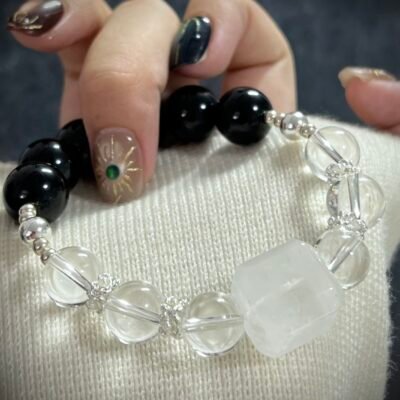 Obsidian and Clear Quartz for the Rat Zodiac