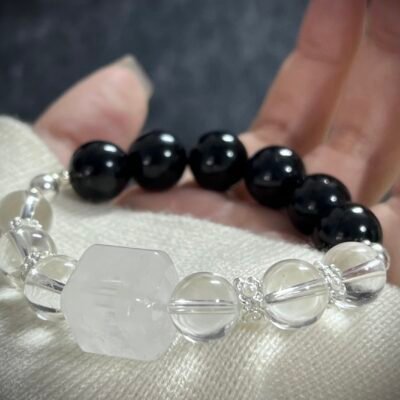 Obsidian and Clear Quartz for the Rat Zodiac