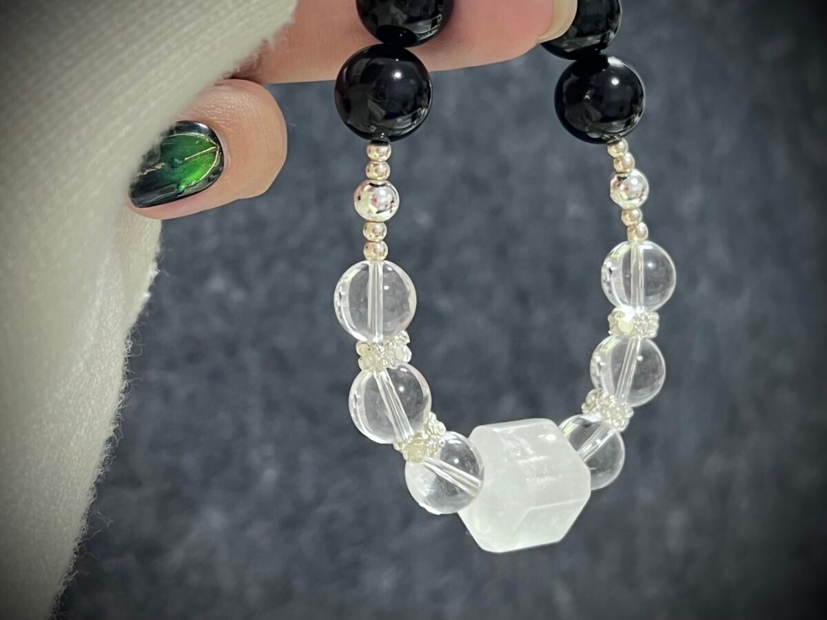 Obsidian and Clear Quartz for the Rat Zodiac