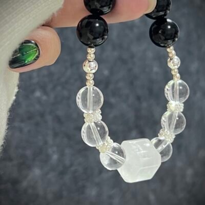 Obsidian and Clear Quartz for the Rat Zodiac