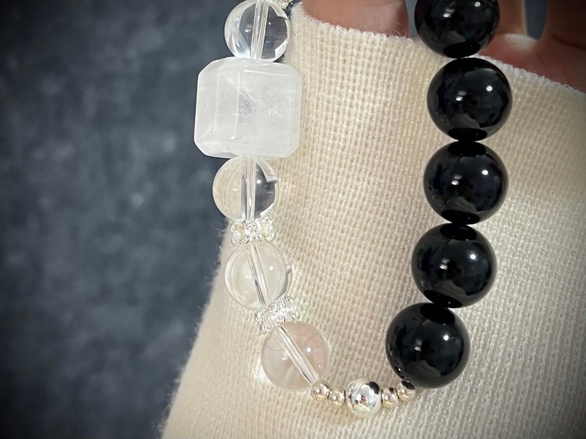 Obsidian and Clear Quartz for the Rat Zodiac