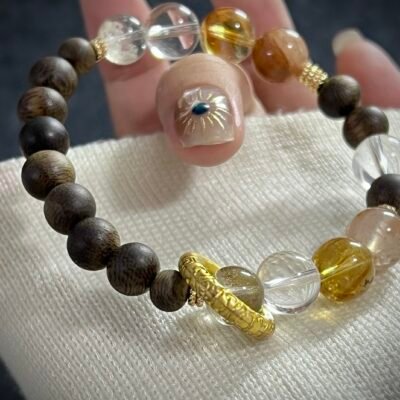 Goat Zodiac Clear Quartz and Citrine