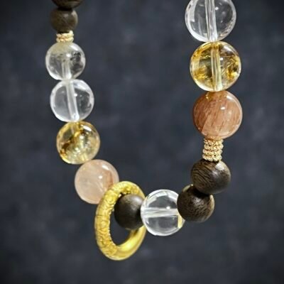 Goat Zodiac Clear Quartz and Citrine