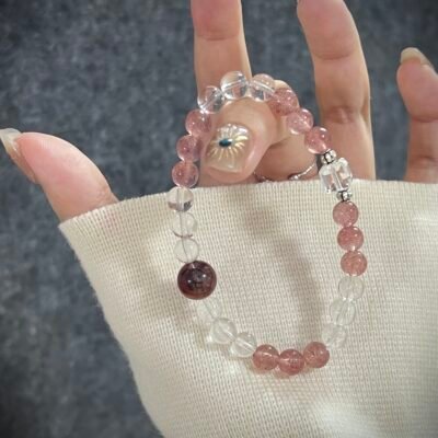 Strawberry Quartz and Clear Quartz for the Goat Zodiac