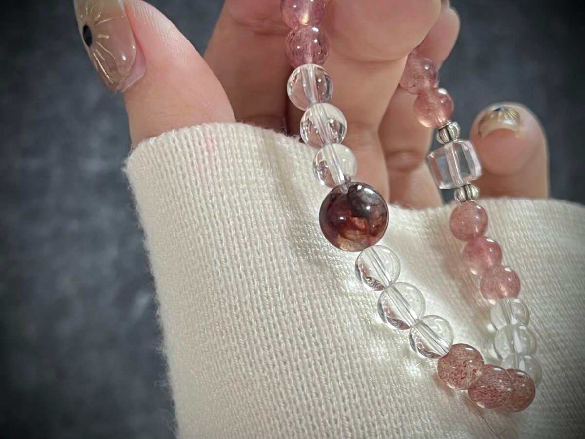 Strawberry Quartz and Clear Quartz for the Goat Zodiac