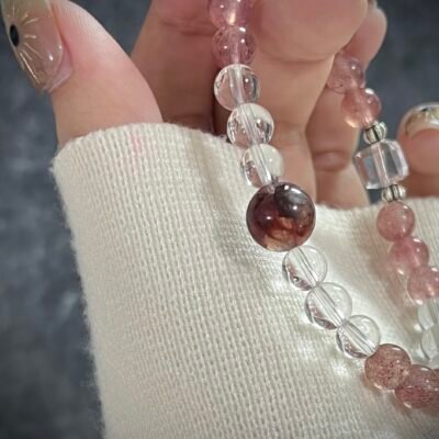 Strawberry Quartz and Clear Quartz for the Goat Zodiac