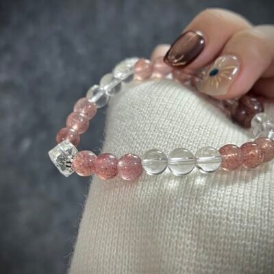 Strawberry Quartz and Clear Quartz for the Goat Zodiac