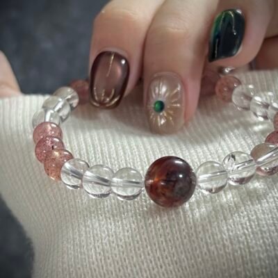 Strawberry Quartz and Clear Quartz for the Goat Zodiac