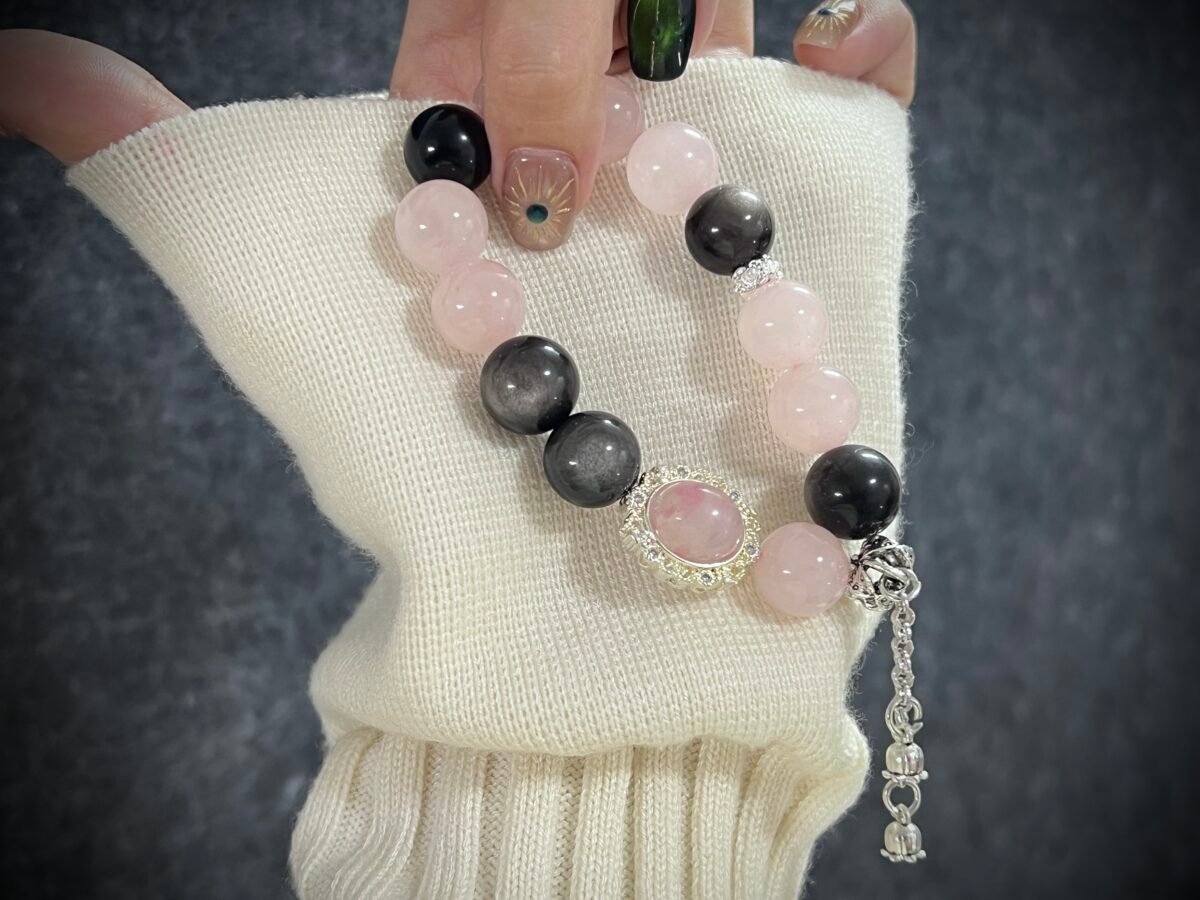 Rose Quartz and Silver Obsidian for the Snake Chinese Zodiac