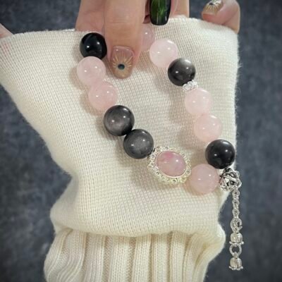 Rose Quartz and Silver Obsidian for the Snake Chinese Zodiac
