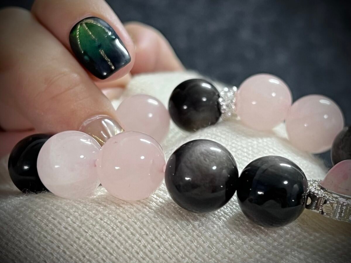 Rose Quartz and Silver Obsidian for the Snake Chinese Zodiac