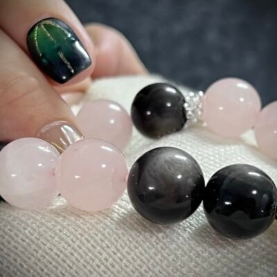 Rose Quartz and Silver Obsidian for the Snake Chinese Zodiac