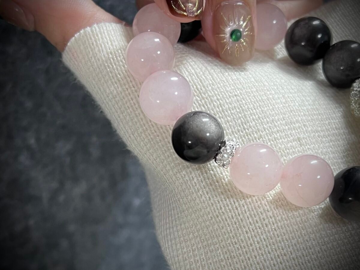 Rose Quartz and Silver Obsidian for the Snake Chinese Zodiac