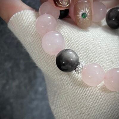 Rose Quartz and Silver Obsidian for the Snake Chinese Zodiac