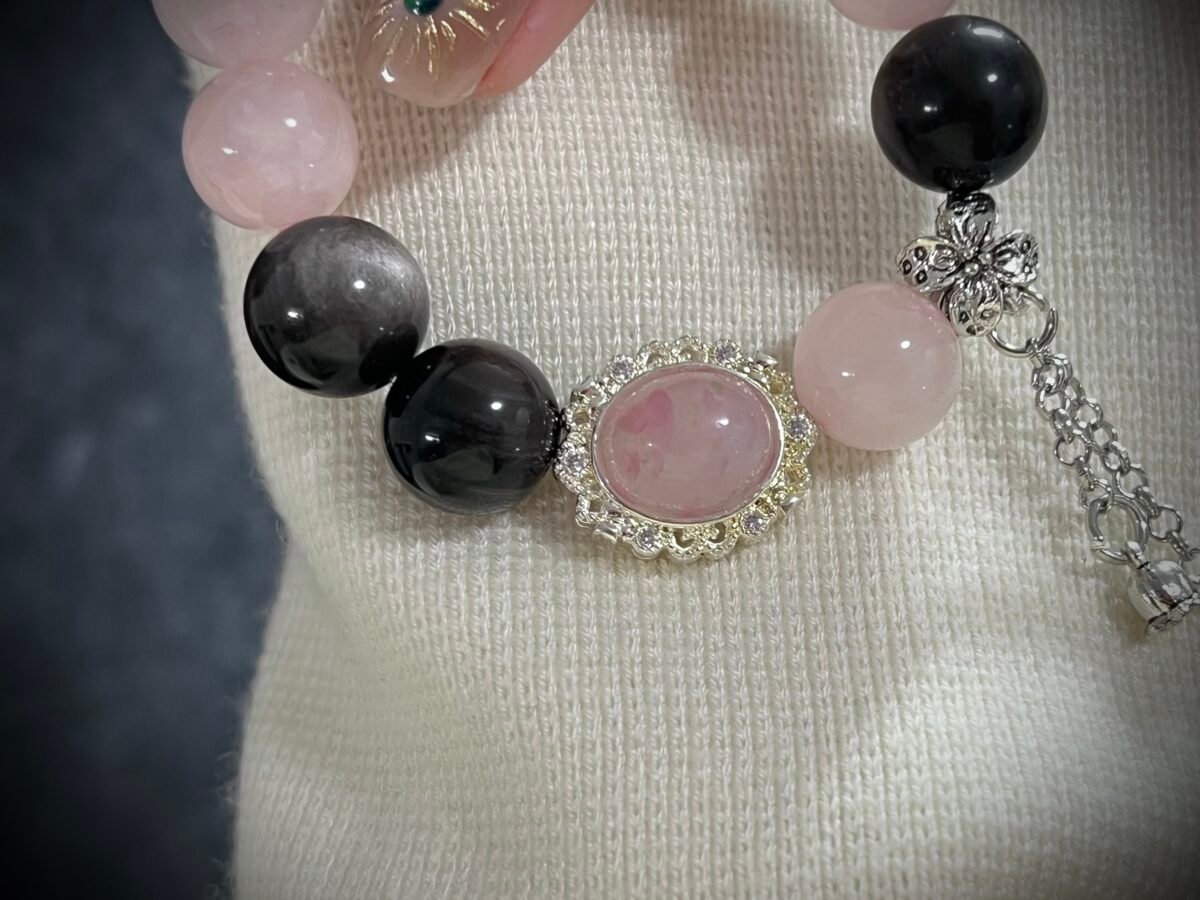 Rose Quartz and Silver Obsidian for the Snake Chinese Zodiac