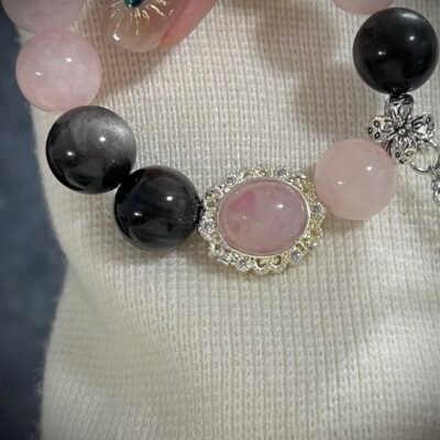 Rose Quartz and Silver Obsidian for the Snake Chinese Zodiac