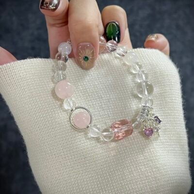 Goat Zodiac Rose and Clear Quartz