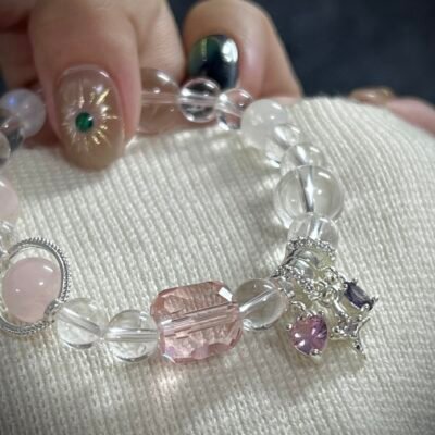 Goat Zodiac Rose and Clear Quartz