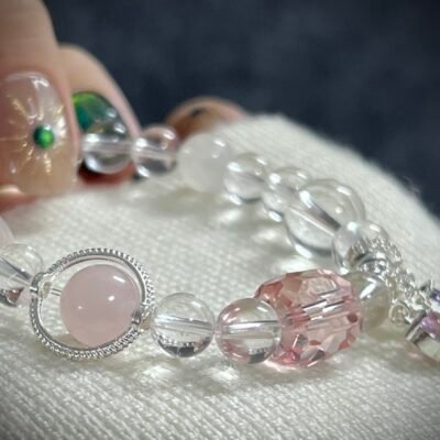 Goat Zodiac Rose and Clear Quartz