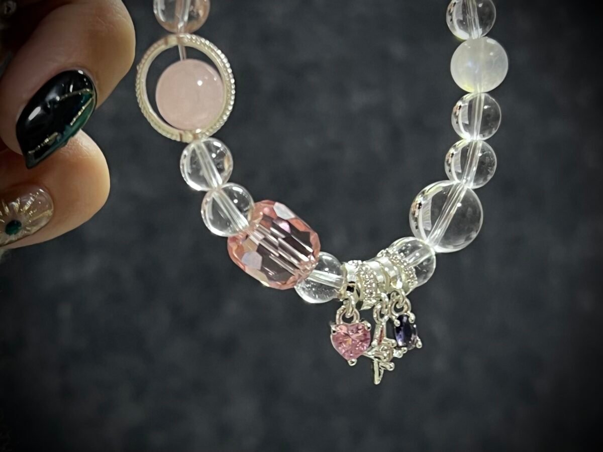 Goat Zodiac Rose and Clear Quartz