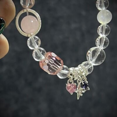 Goat Zodiac Rose and Clear Quartz