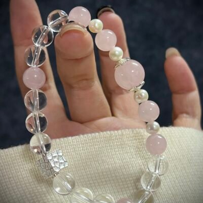 Goat Zodiac Bracelet with Rose and Clear Quartz