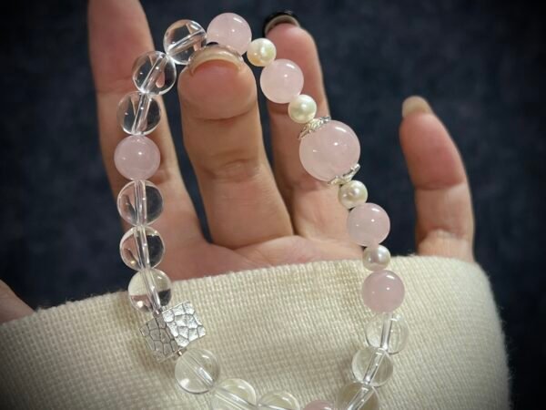 Goat Zodiac Bracelet with Rose and Clear Quartz