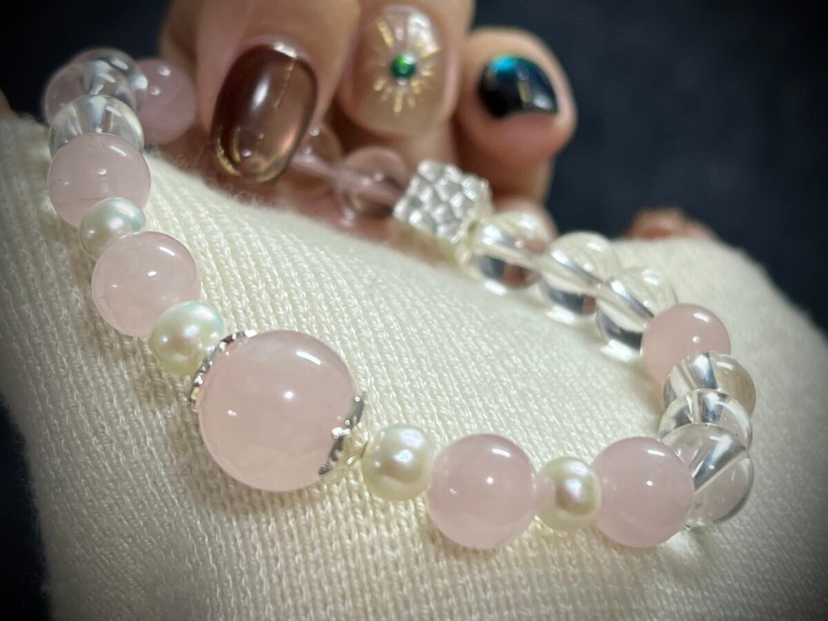 Goat Zodiac Bracelet with Rose and Clear Quartz