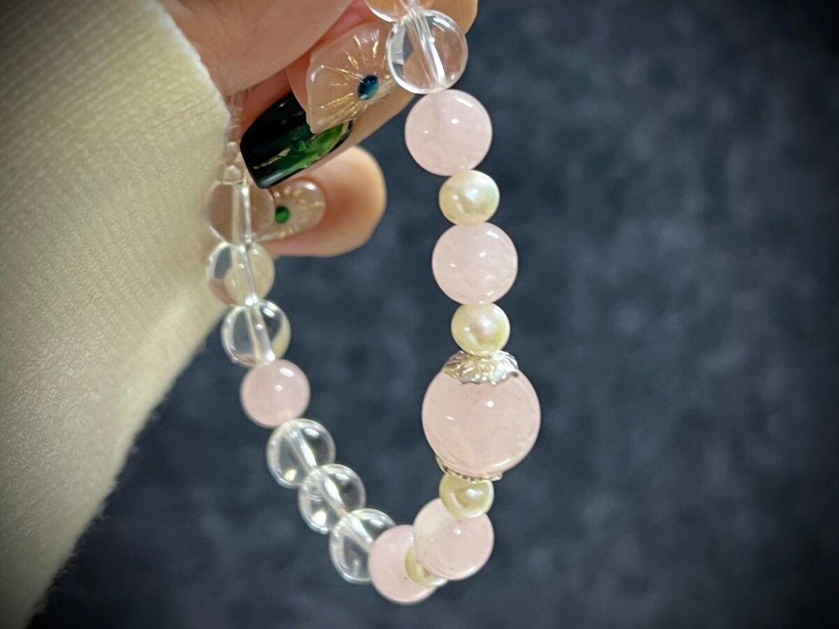 Goat Zodiac Bracelet with Rose and Clear Quartz