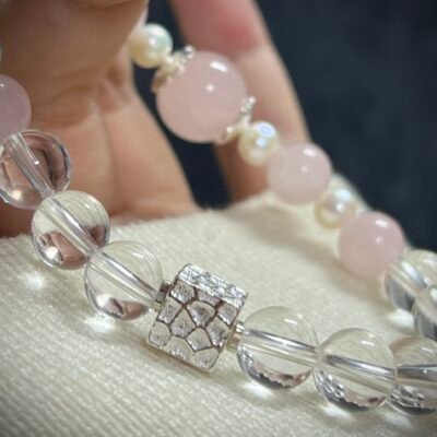 Goat Zodiac Bracelet with Rose and Clear Quartz
