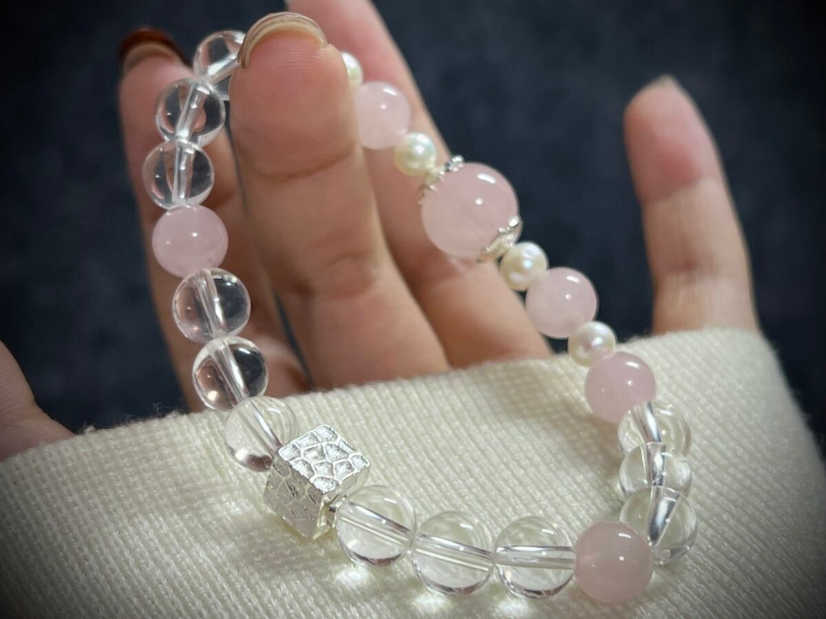 Goat Zodiac Bracelet with Rose and Clear Quartz