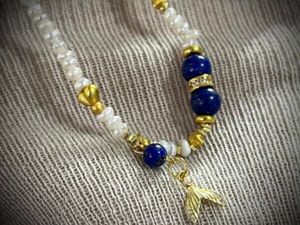 Lapis Lazuli and Pearl Bracelet for Rabbit Chinese Zodiac