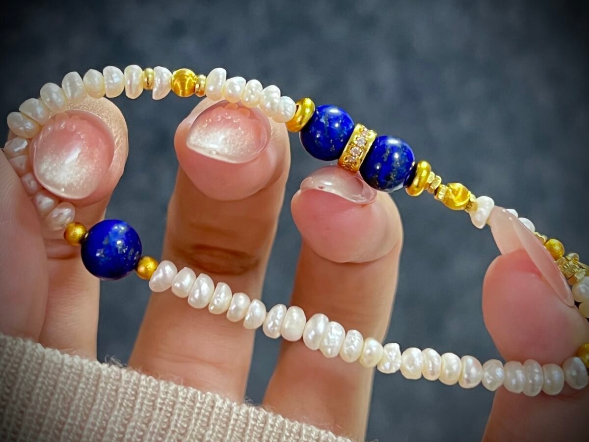 Lapis Lazuli and Pearl Bracelet for Rabbit Chinese Zodiac