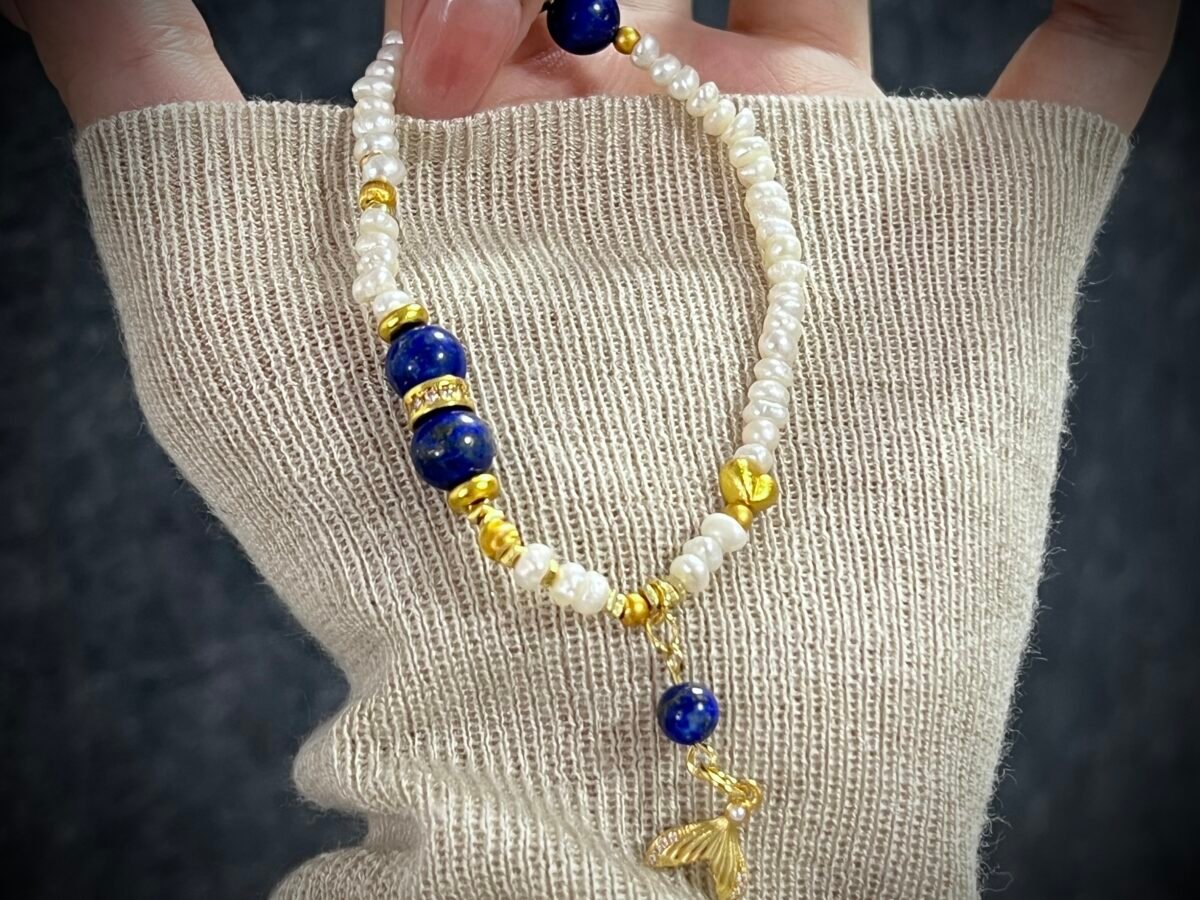 Lapis Lazuli and Pearl Bracelet for Rabbit Chinese Zodiac