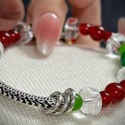 red and Green Agate for Christmas