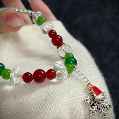red and Green Agate for Christmas
