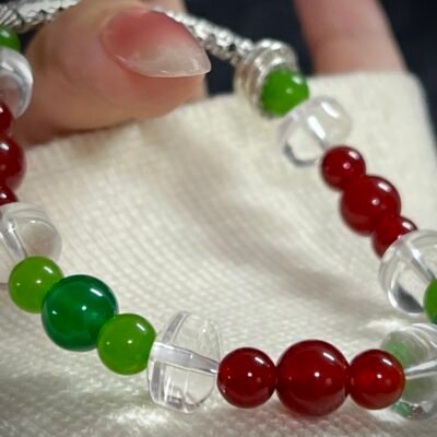 red and Green Agate for Christmas